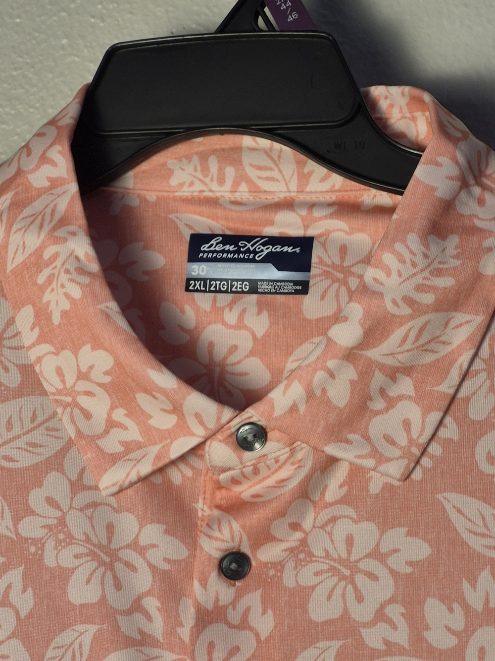 Hogan Men's Coral and White Floral Polo
